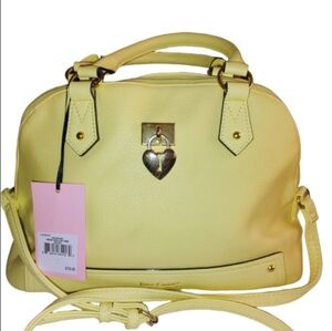 💋Juicy Couture™ Under Lock and Key Dome Satchel Iris Yellow New W/ Tags